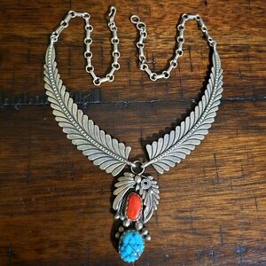 Vintage navajo style bib necklace